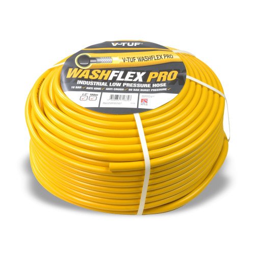 100m 1/2" Low Pressure Washflex Pro Water Supply Hose - V-TUF Pressure Washer Parts - BF12100