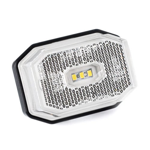Front Clear LED Marker Lamp, 12-36V, Surface Mount, IP69 (MP1640B)