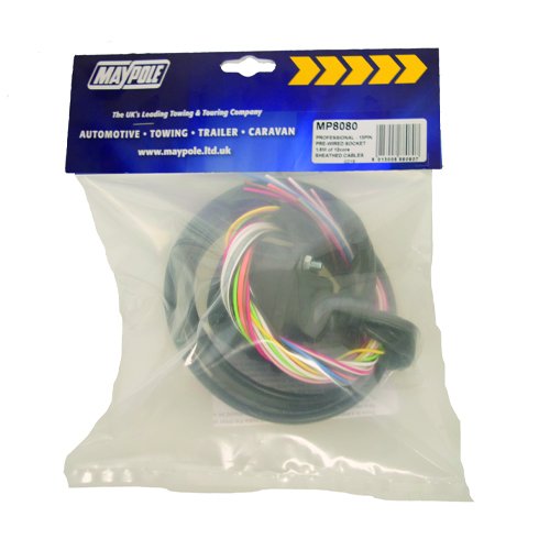 13-Pin Pre-Wired Socket Assembly, 1.5m 12-Core Sheathed Cable (MP8080)