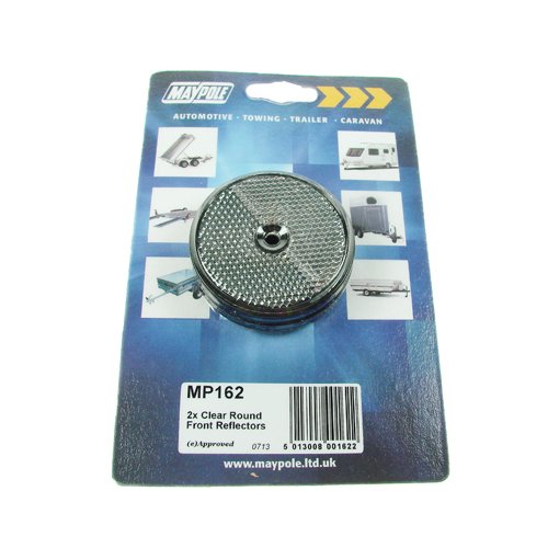 Radex Clear Front Round Reflectors, 60mm, Pair, E-Approved (MP162)