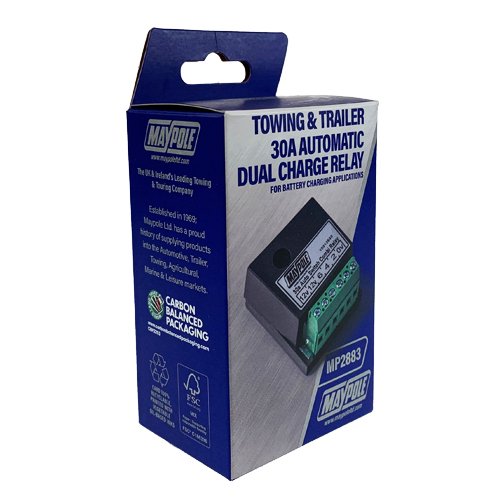 Self-Switching Dual Charge Relay 30A, 12S/12V, Display Pack (MP2883)