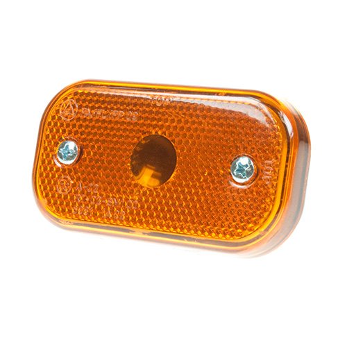 AJBA Amber Side Marker Lamp With Reflector, 12V Bulb, Horizontal (MP7472B)