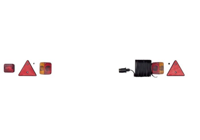 Trailer Light Board 1.215m With 6m Cable, European Left-Hand Fog