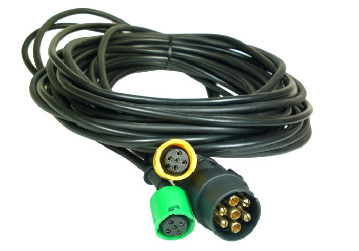 AJBA Trailer Lighting Main Harness 6m, 7-Pin Plug, 2 x 5-Pin, Twin/Single Fog