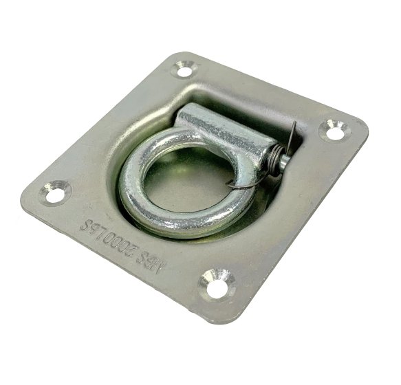Recessed Cargo Lashing Ring, Steel, Zinc Plated, 102 x 96 mm, 500 kg