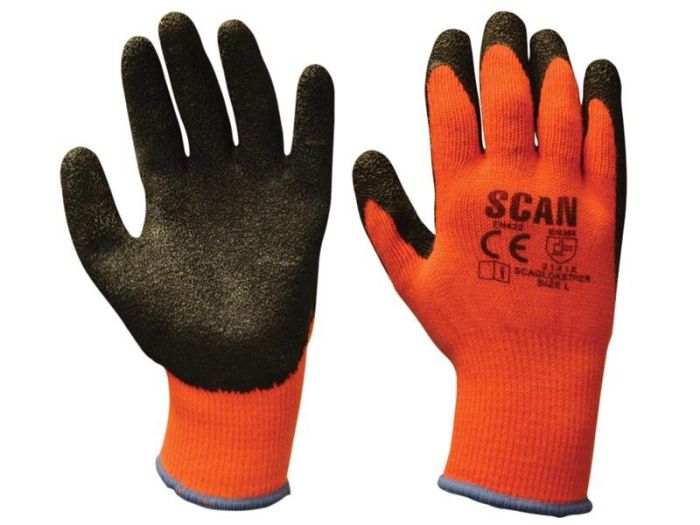 Thermal Latex Coated Gloves Size 9 Large (Pack 5)