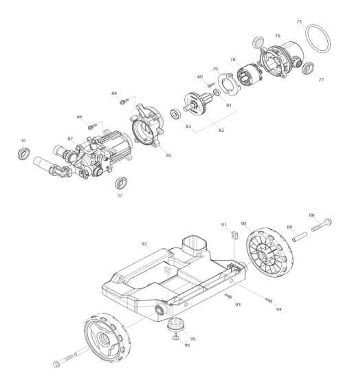Base & Wheel Assembly for Makita