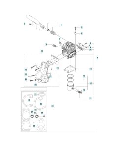 Cylinder, Piston, Muffler Assembly