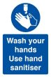 Wash Your Hands - Use Hand Sanitizer Sign (Adhesive)