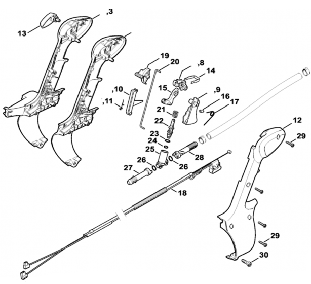 Control Handle for Stihl SR 450-Z