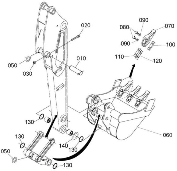 Bucket Assembly for Kubota KX61-3 Mini Excavator