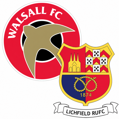 Walsall FC and Lichfield RUFC club crests